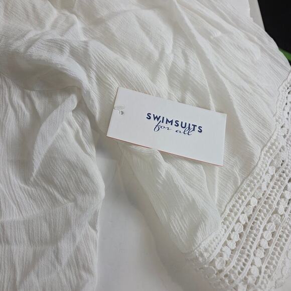 NWT Swimsuits For All Plus Size 22/24 White Crochet Swim Cover-Up - Picture 4 of 6